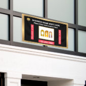 救済求人企業のトムカスタム 横断幕 (ビルの外側)