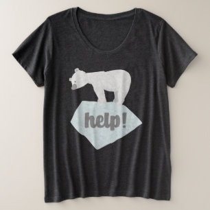 救済熊 プラスサイズTシャツ