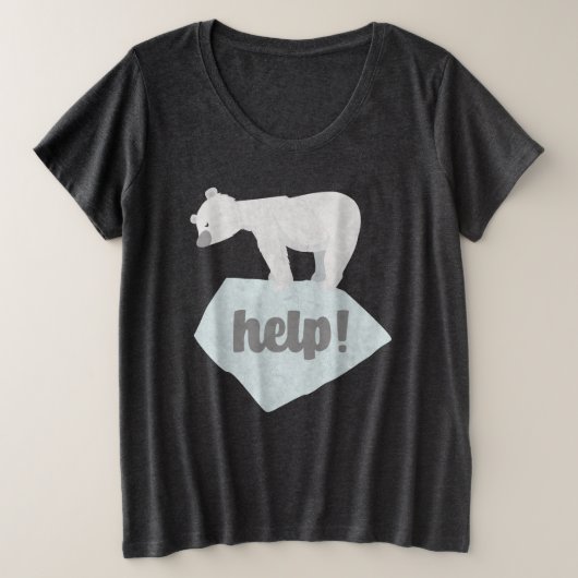 救済熊 プラスサイズTシャツ (デザイン正面)