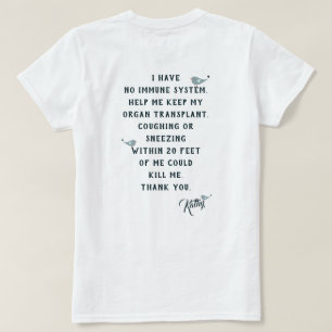 救済私の保臓器移植の白 Tシャツ