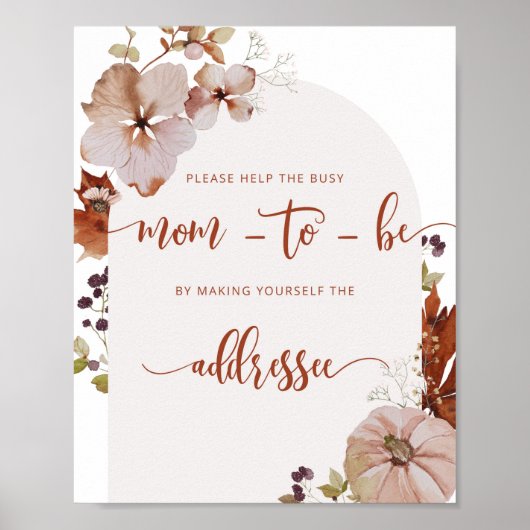 救済秋忙しMom-to-Be Address an Envelope P ポスター (正面)