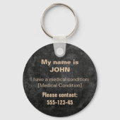 救済Me Get Homeカスタム - Medical & Safety IDラベル キーホルダー (裏面)