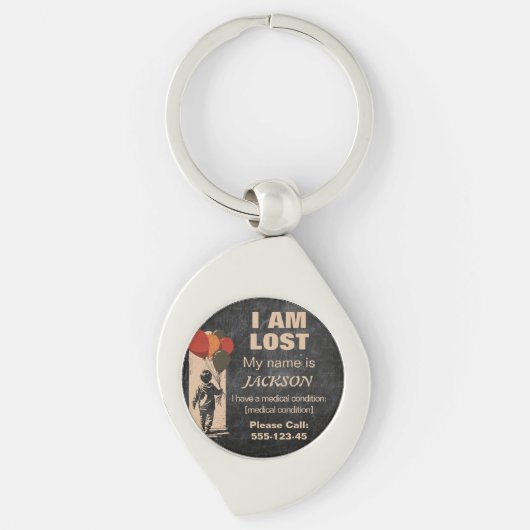 救済Me Get Homeカスタム - Medical & Safety IDラベル キーホルダー (正面)