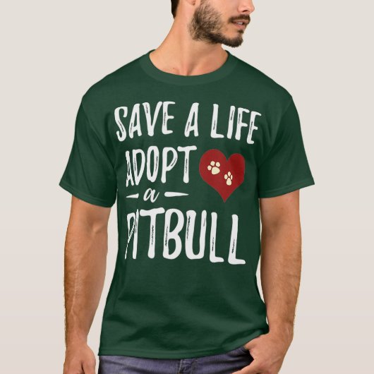 救犬救にピットブルのシャツを着る人生 Tシャツ (正面)