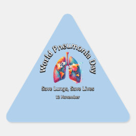 救肺救だ。世界肺炎の日。 三角形シール