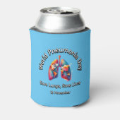 救肺救だ。世界肺炎の日。 缶クーラー (缶裏面)