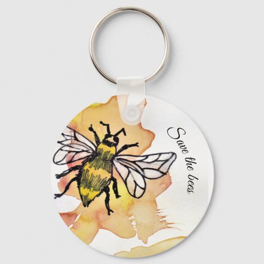 救蜂は水色デザイン キーホルダー (正面)