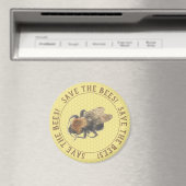 救蜂 |ヴィンテージミツバチとハニカム マグネット (インサイチュ (食洗機))