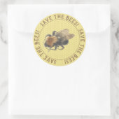 救蜂 |ヴィンテージミツバチとハニカム ラウンドシール (バッグ)