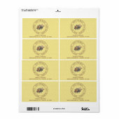 救蜂 |ヴィンテージミツバチとハニカム ラベル (フルシート)