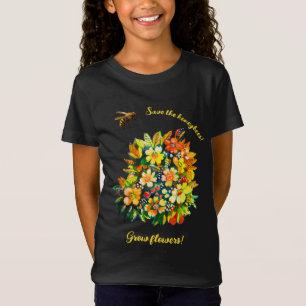 救蜂、花を育てる Tシャツ