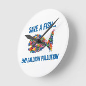 救風船汚染 ラウンド壁時計 (傾斜)