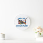 救風船汚染 ラウンド壁時計 (ホーム)