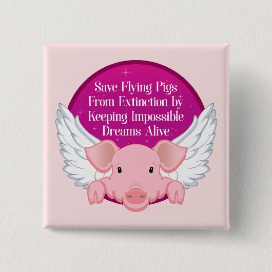 救飛んでいる豚 缶バッジ (正面)