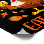 救食べタークのおもしろいピザ感謝祭 ポスター (角)