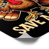 救食べピザハおもしろいッThanglsgiving F ポスター (角)