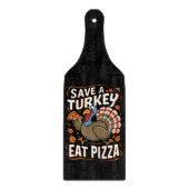 救食べ七面鳥のピザッおもしろいザ感謝祭の衣装 カッティングボード (正面)