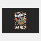 救食べ七面鳥のピザッおもしろいザ感謝祭の衣装 ラッピングペーパーシート (正面)
