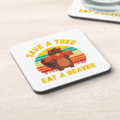 救食べ木のビーバおもしろいービーバープン成虫 コースター (左側)