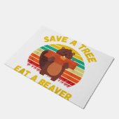 救食べ木のビーバおもしろいービーバープン成虫 ドアマット (アングル)