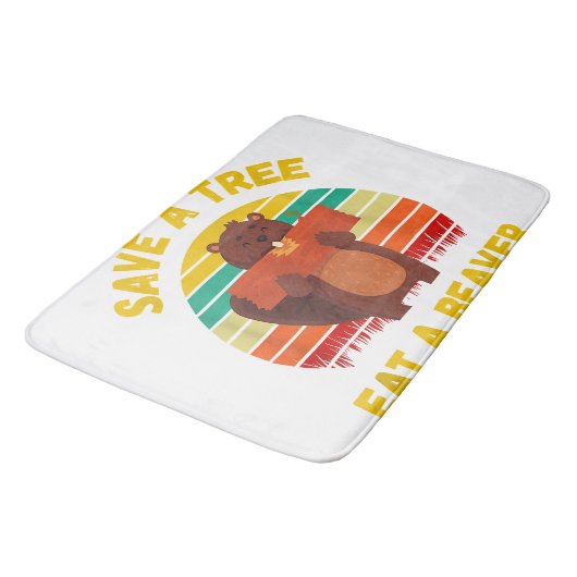 救食べ木のビーバおもしろいービーバープン成虫 バスマット (アングル)