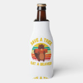 救食べ木のビーバおもしろいービーバープン成虫 ボトルクーラー (ボトル正面)