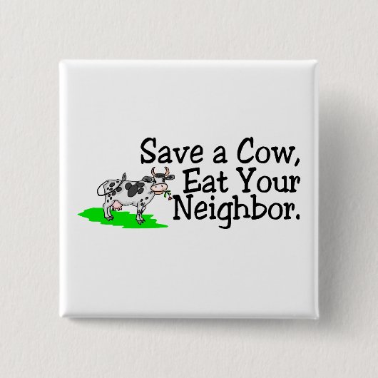 救食べ牛の牛 缶バッジ (正面)