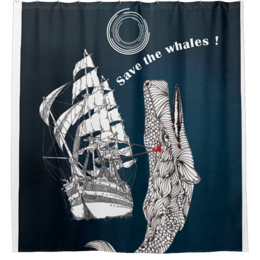 救鯨 シャワーカーテン (正面)
