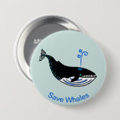救鯨 – 絶滅危惧動物グラフィック – 缶バッジ (正面&裏面)