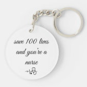 救1ライフ、あなたはヒーロー – 100 aナース キーホルダー (裏面)