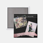 救2枚の写真カスタム黒 マグネット (正面/裏面)