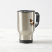 救(昆虫)オオカバマダラ、モナークの蝶おもしろいの花 トラベルマグ (正面右)