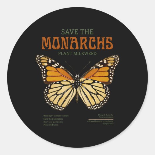 救(昆虫)オオカバマダラ、モナーク植物よりミルクウィード蝶ダ ラウンドシール (正面)