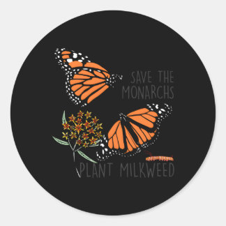 救（昆虫）オオカバマダラ、モナーク植物Some Milkweed Butterfly Fl ラウンドシール