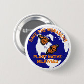 救（昆虫）オオカバマダラ、モナーク 缶バッジ (正面&裏面)