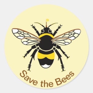 救BEES – 保存性 – 野生生物 – 黄色 – ラウンドシール