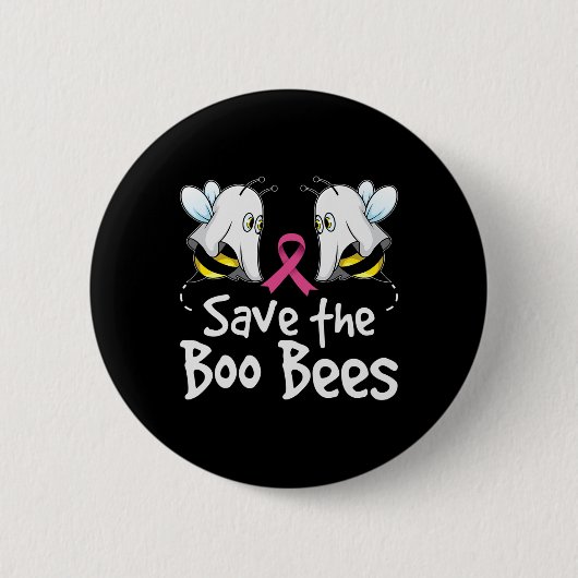救Boo Bees乳がん認識度ハロウィー 缶バッジ (正面)