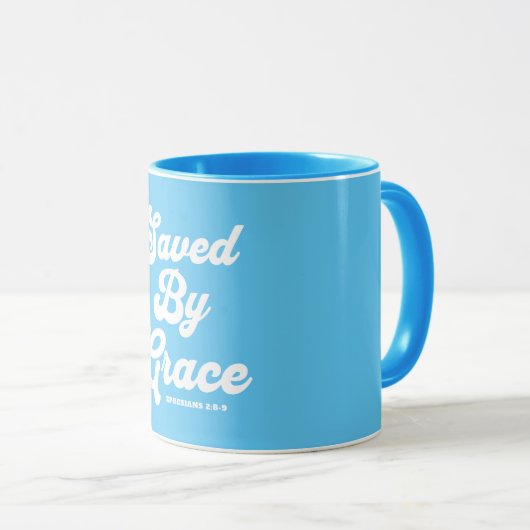 救By Grace Ephesians 2:8-9 マグカップ (正面右)