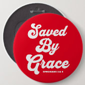 救By Grace Ephesians 2:8-9 缶バッジ (正面&裏面)