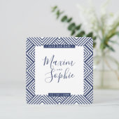 救DATEシンプルモダン結婚 GEO BLUE 招待状 (スタンド正面)