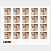 救Date White Overlayの写真結婚のカスタム スクエアシール (シート)