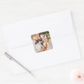 救Date White Overlayの写真結婚のカスタム スクエアシール (封筒)