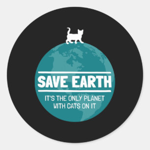救Earthおもしろい Earth Day自然 ラウンドシール