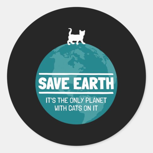 救Earthおもしろい Earth Day自然 ラウンドシール (正面)