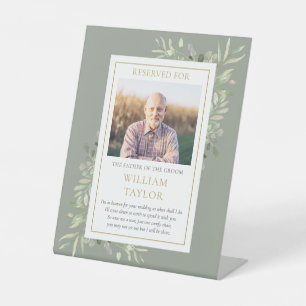 救Groom Photo Greeneryの議席の結婚父 台座サイン