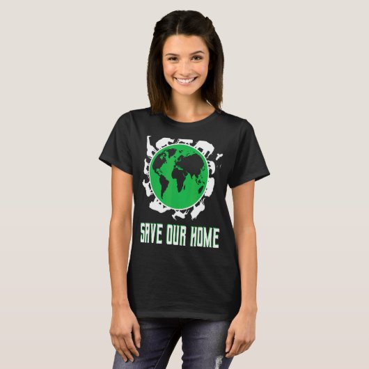 救Home Earth Day Planet Environment Tシャツ (正面フル)