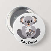 救KOALAS – 絶滅危惧動物グラフィック 缶バッジ (正面&裏面)