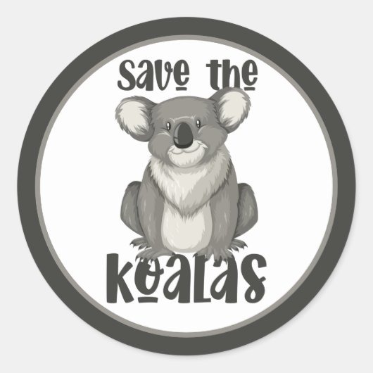 救Koalas Sticker ラウンドシール (正面)