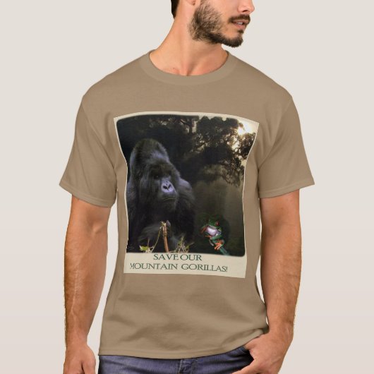 「救Our Mountain Gorillas」ワイルドライフTシャツ Tシャツ (正面)