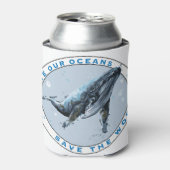 救Our Oceans – クジラデザイン 缶クーラー (缶正面)